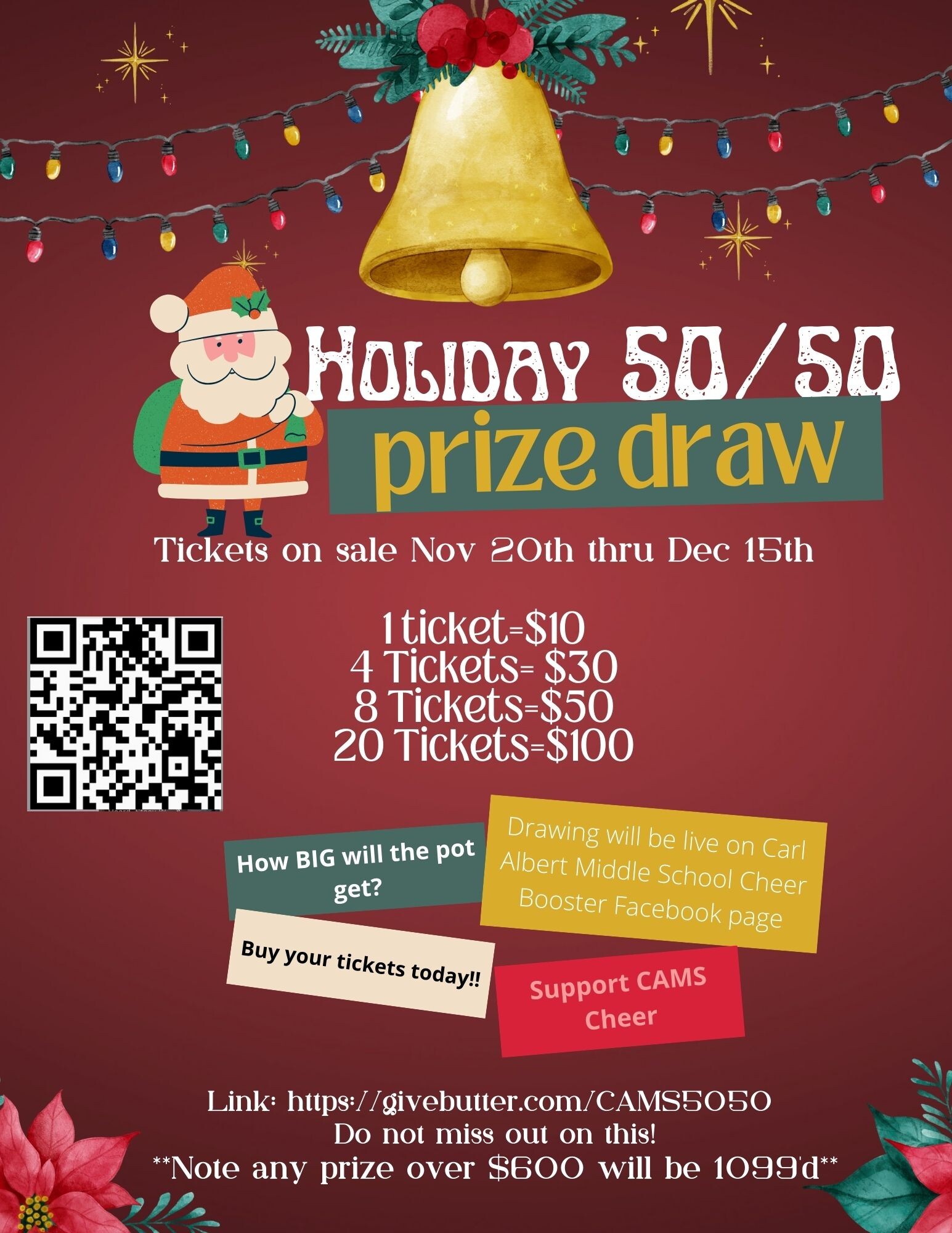 Campaign cover image for CAMS Cheer 50/50 Raffle