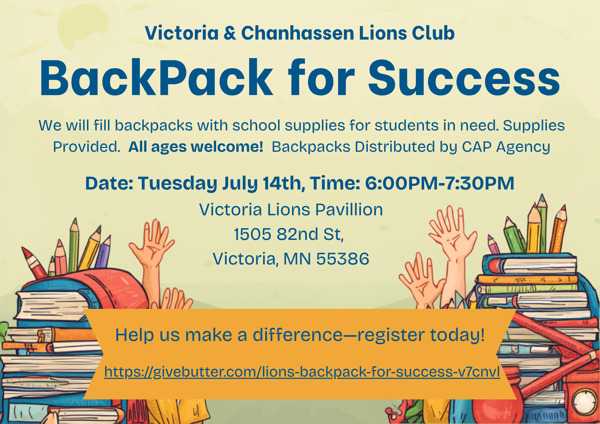 Campaign cover image for Lions BackPack for Success!