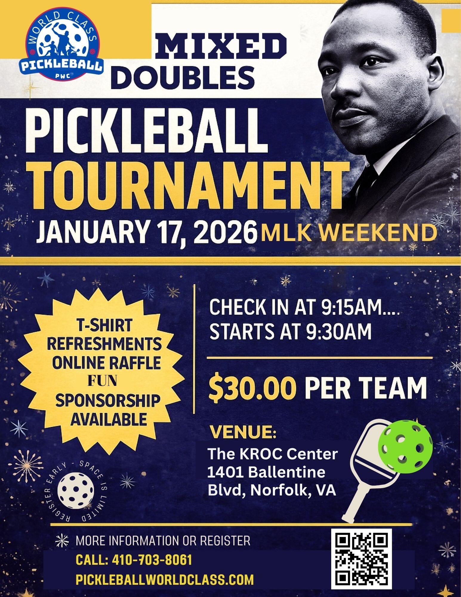 Campaign cover image for Fundraising Pickleball Mixed Doubles Tournament, Open Play and Instructional Sessions