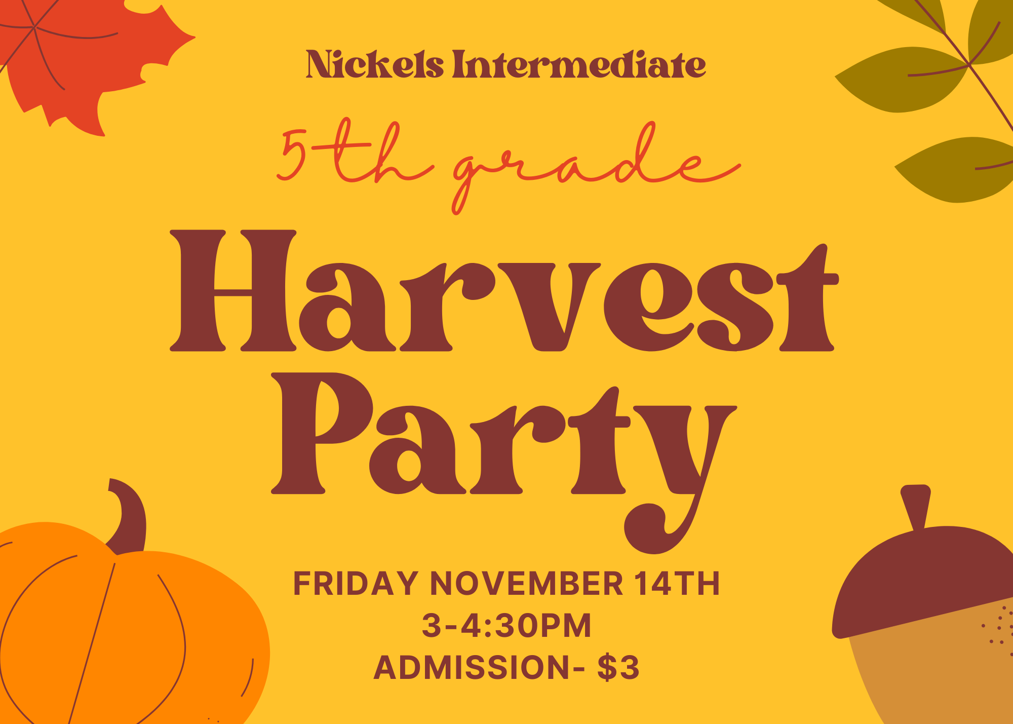 Campaign cover image for 5th Grade Harvest Party 2025