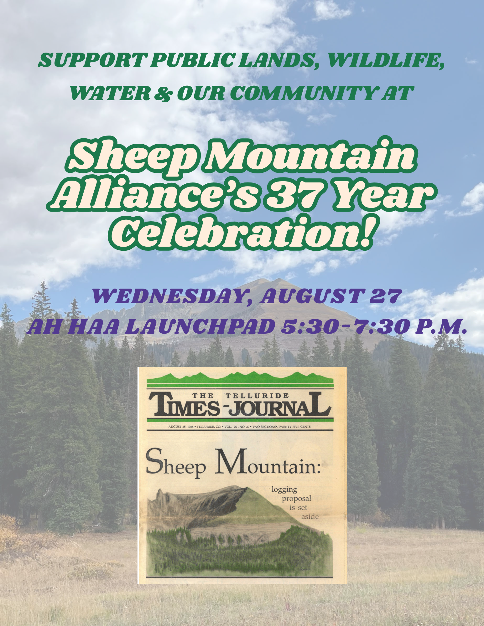 Campaign cover image for Sheep Mountain Alliance 37 Year Celebration