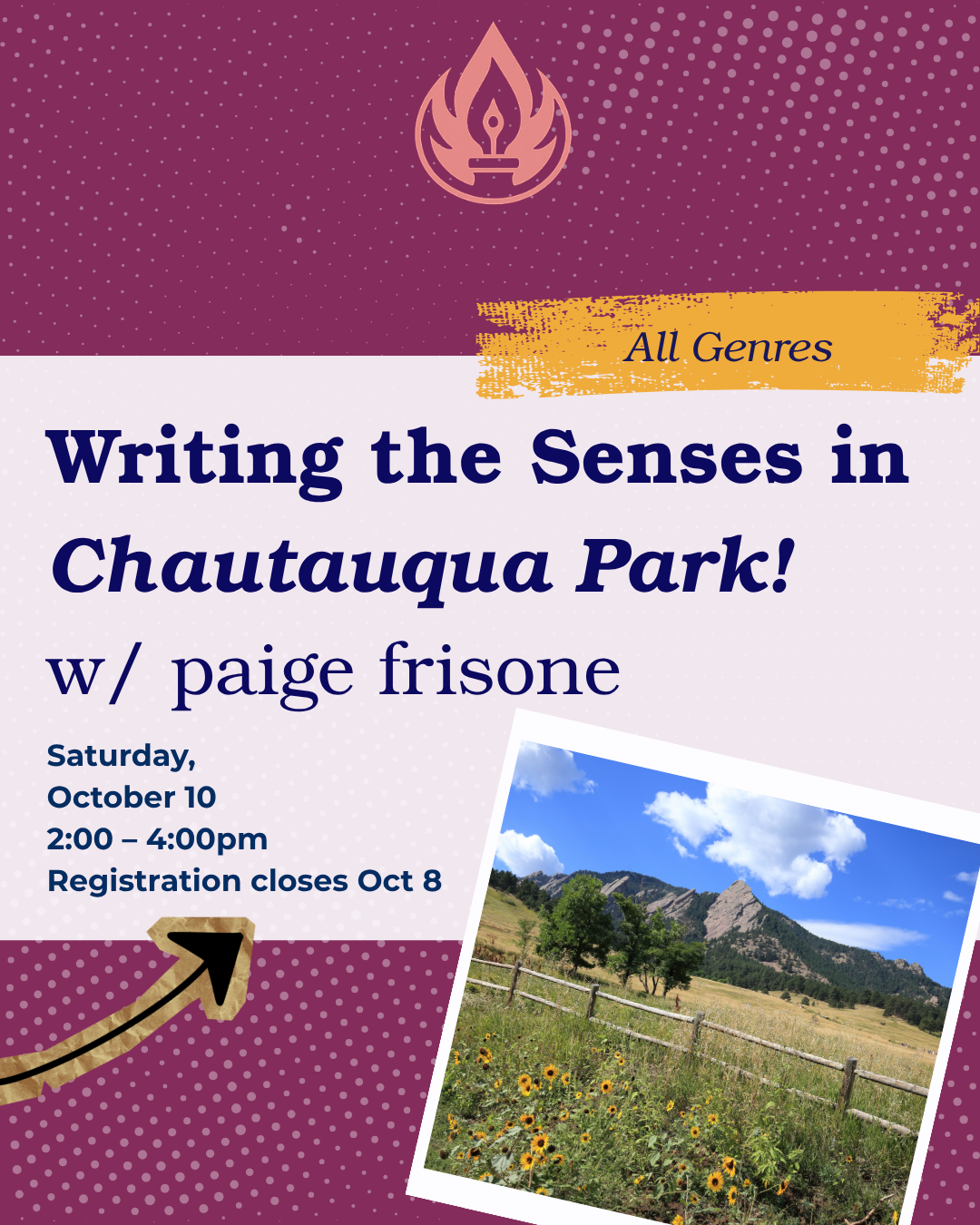 Campaign cover image for Writing the Senses in Chautauqua Park