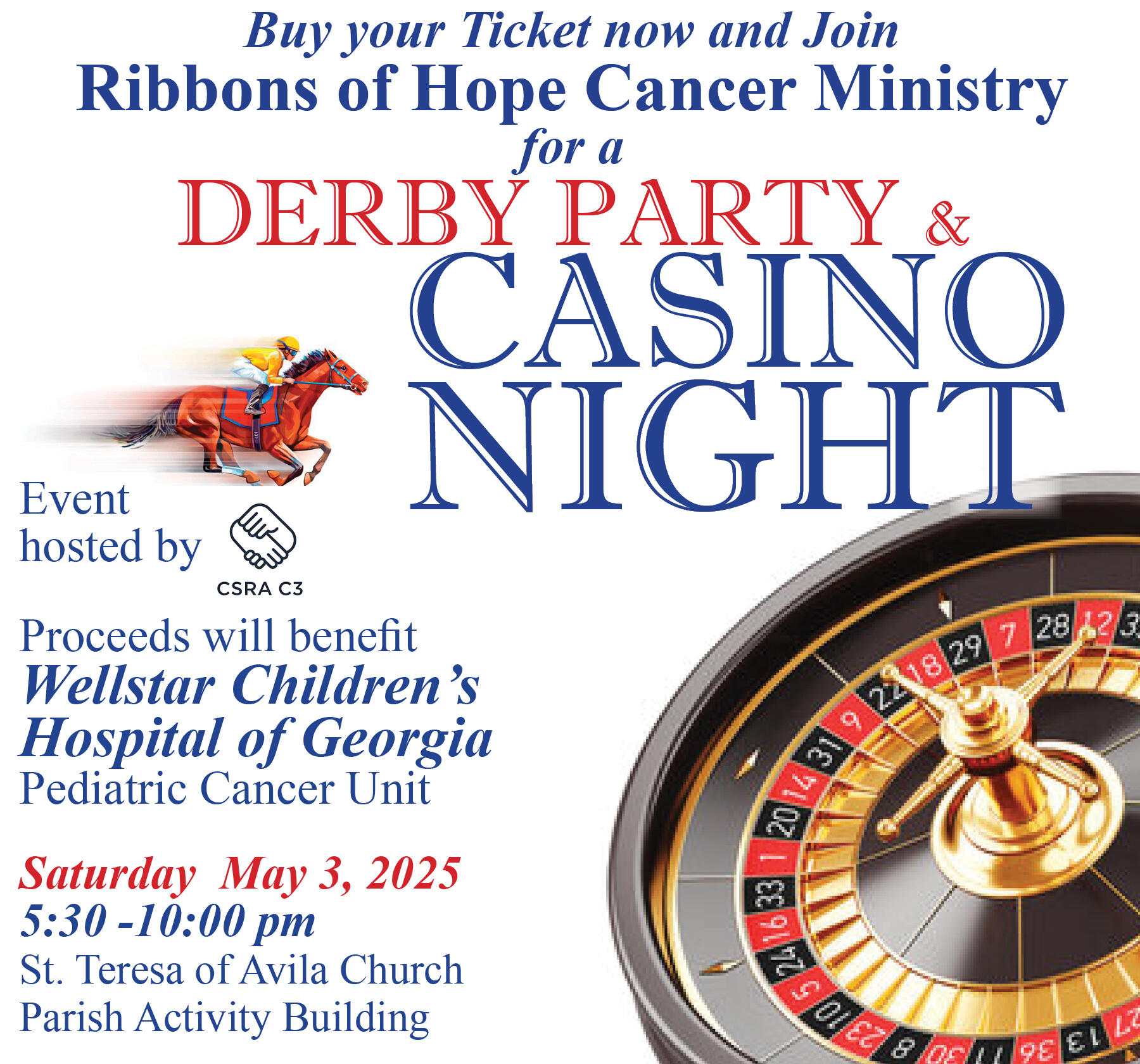 Campaign cover image for Derby Horse #1 - Ribbons of Hope Cancer Ministry, St. Teresa of Avila