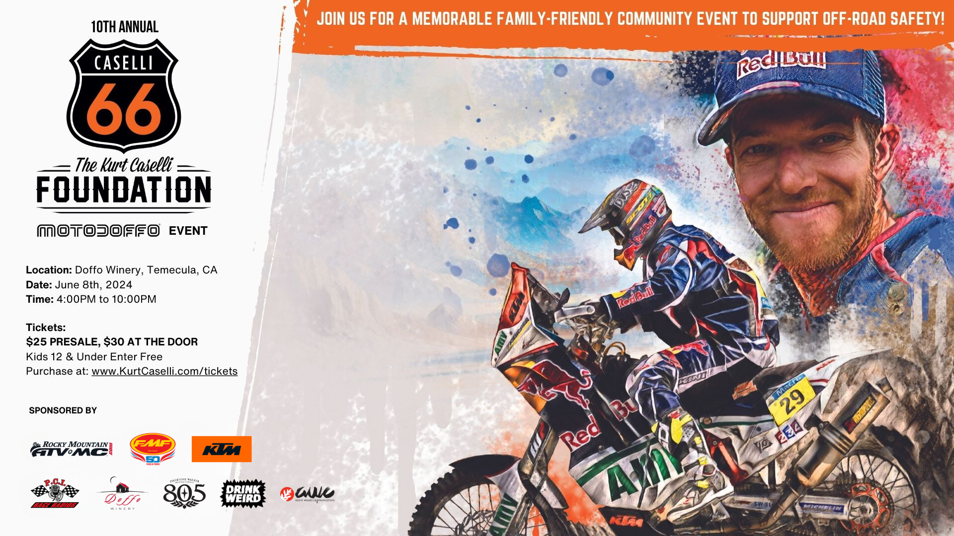Campaign cover image for 10th Annual Kurt Caselli Foundation MotoDoffo Winery Event