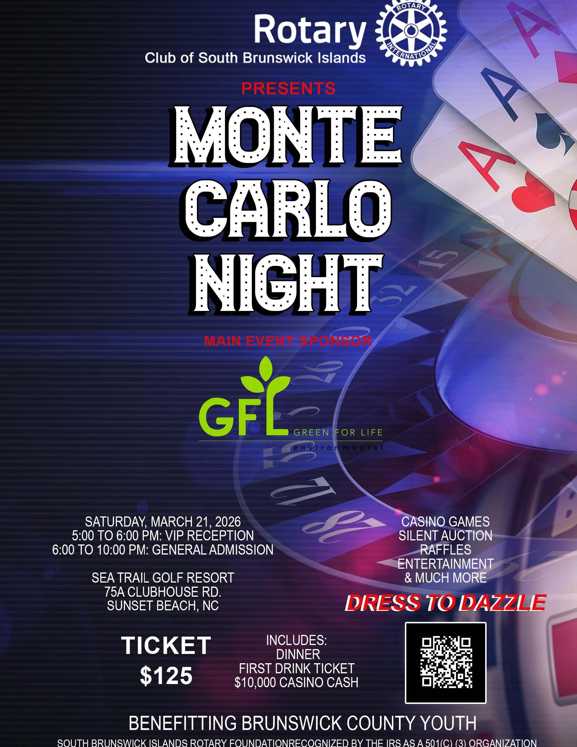 Campaign cover image for 2026 Rotary Club of South Brunswick Islands Monte Carlo Night