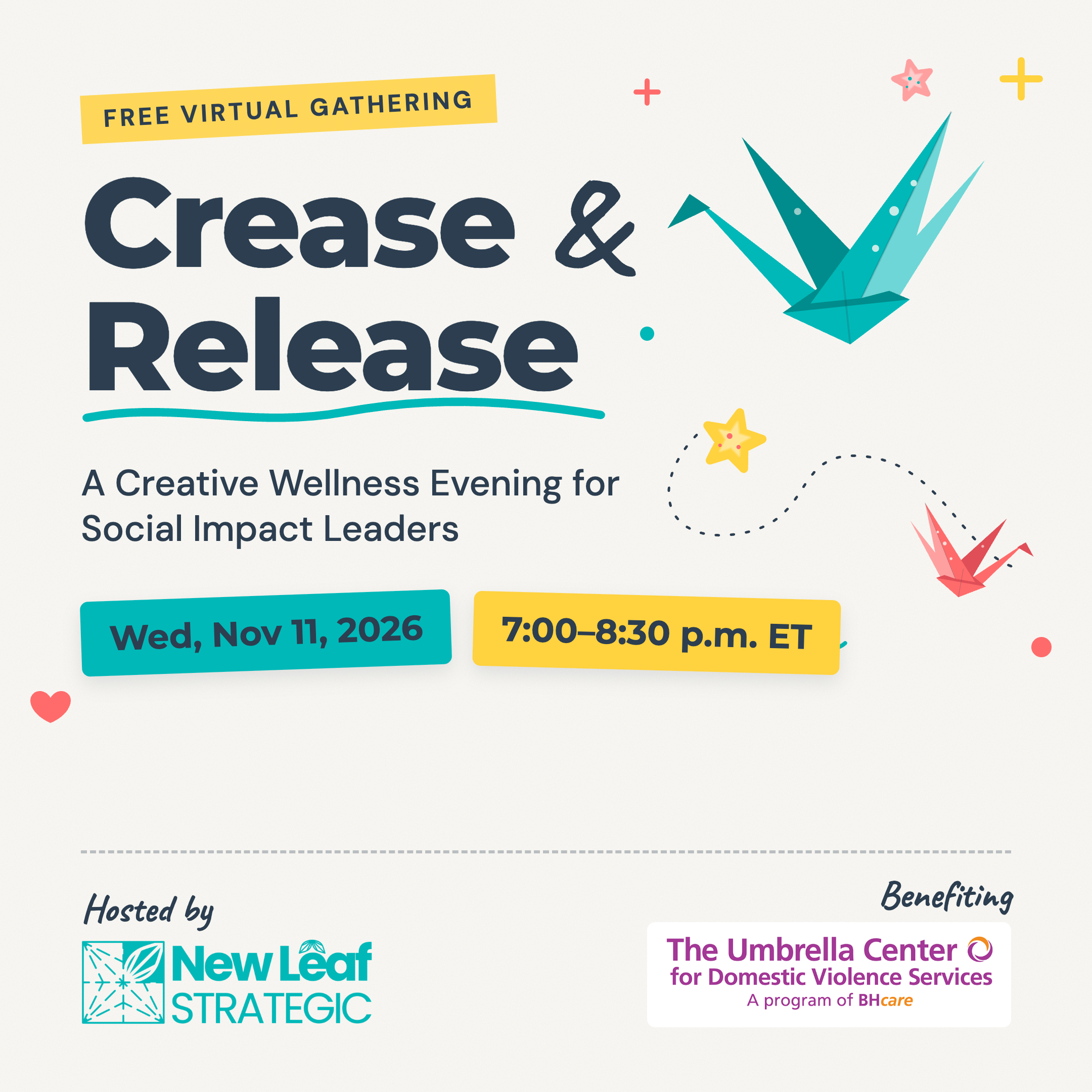 Campaign cover image for Crease & Release: A Creative Wellness Evening for Social Impact Leaders