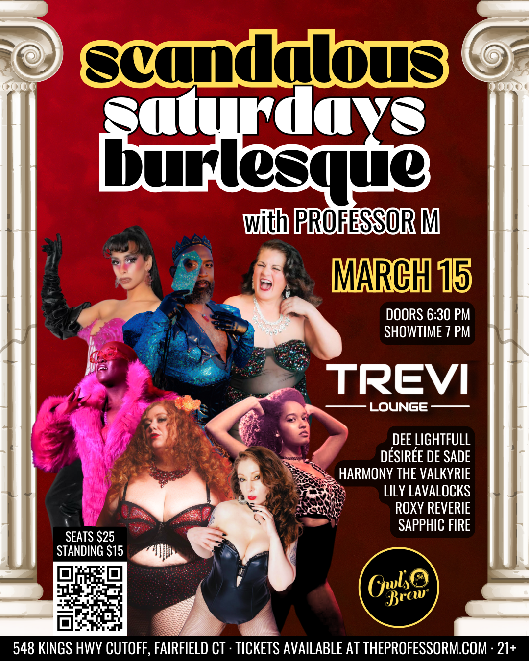 Campaign cover image for Scandalous Saturdays Burlesque at Trevi Lounge (March 15, 2025 @ 7 PM)