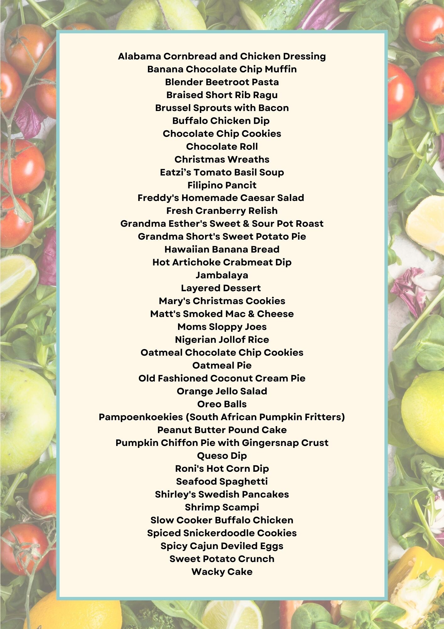 Campaign cover image for MRG Family Recipe Book