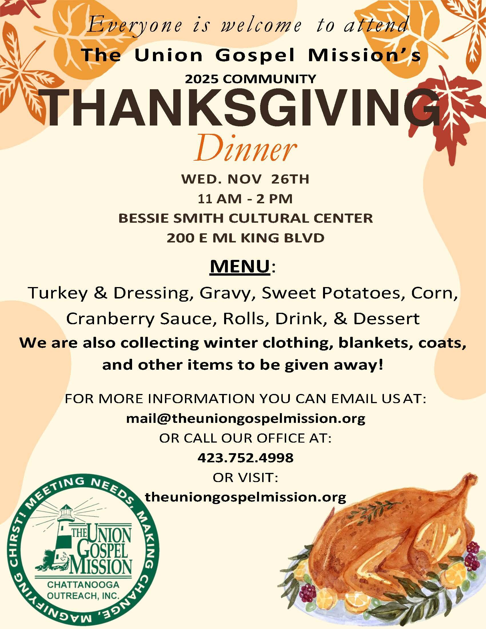 Campaign cover image for 2025 Annual Community Thanksgiving Dinner!