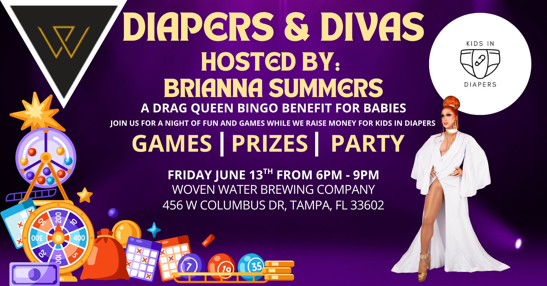 Campaign cover image for Diapers + Divas: A Drag Queen Bingo Benefit for Kids In Diapers