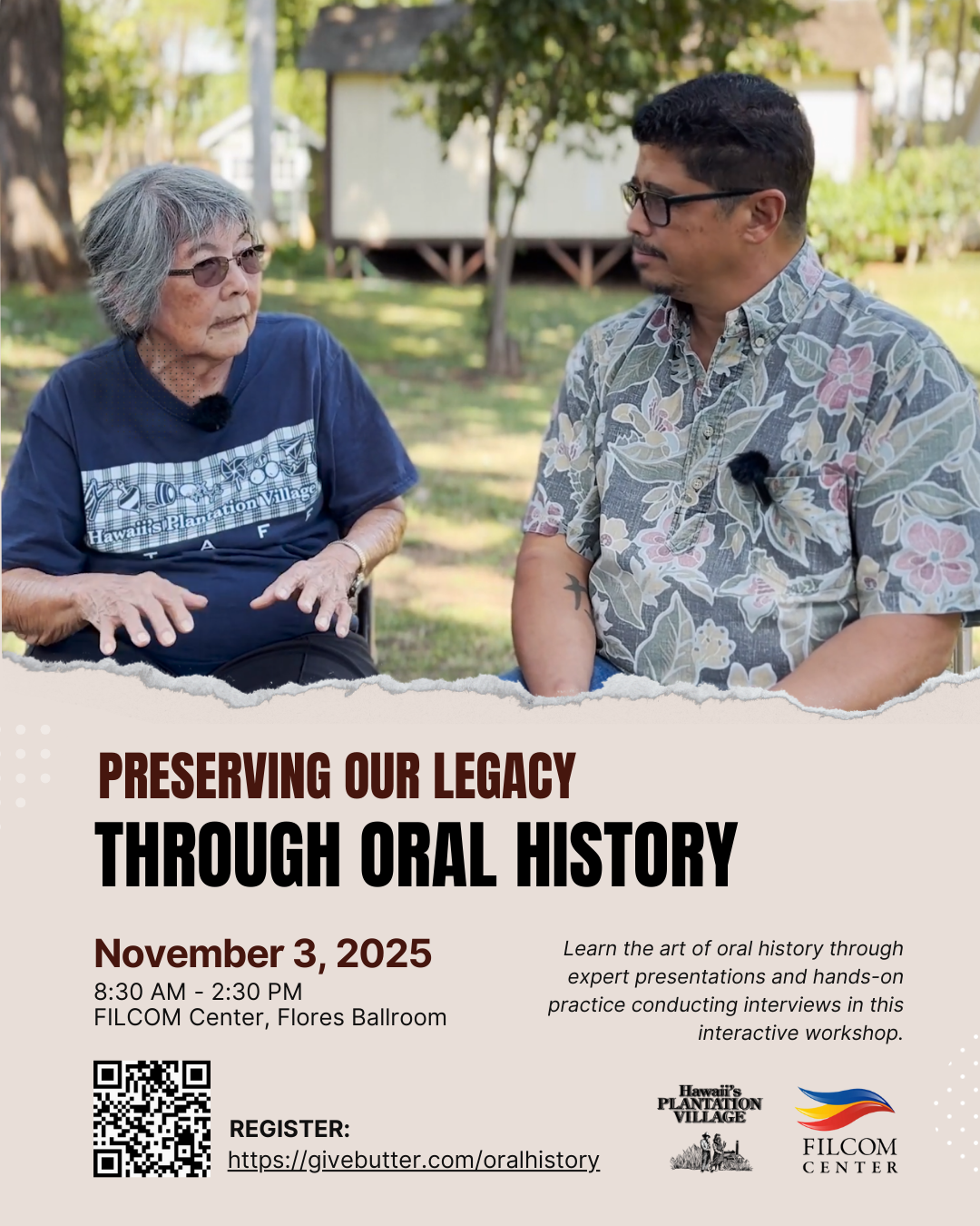 Campaign cover image for Preserving our Legacy Through Oral History Workshop