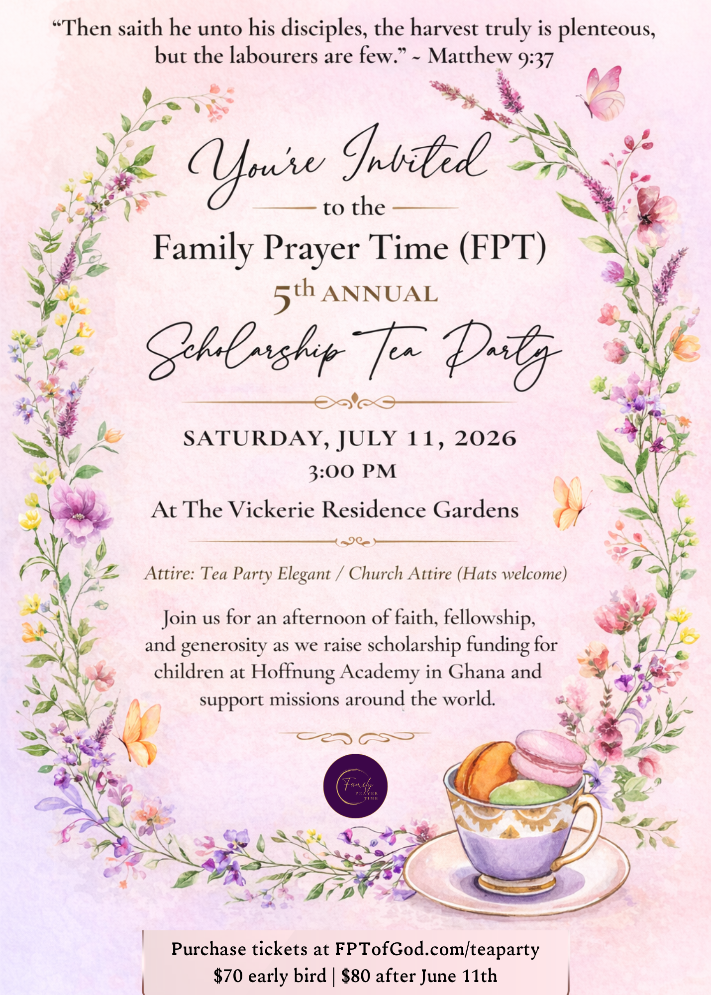 Campaign cover image for 5th Annual FPT Scholarship Tea Party