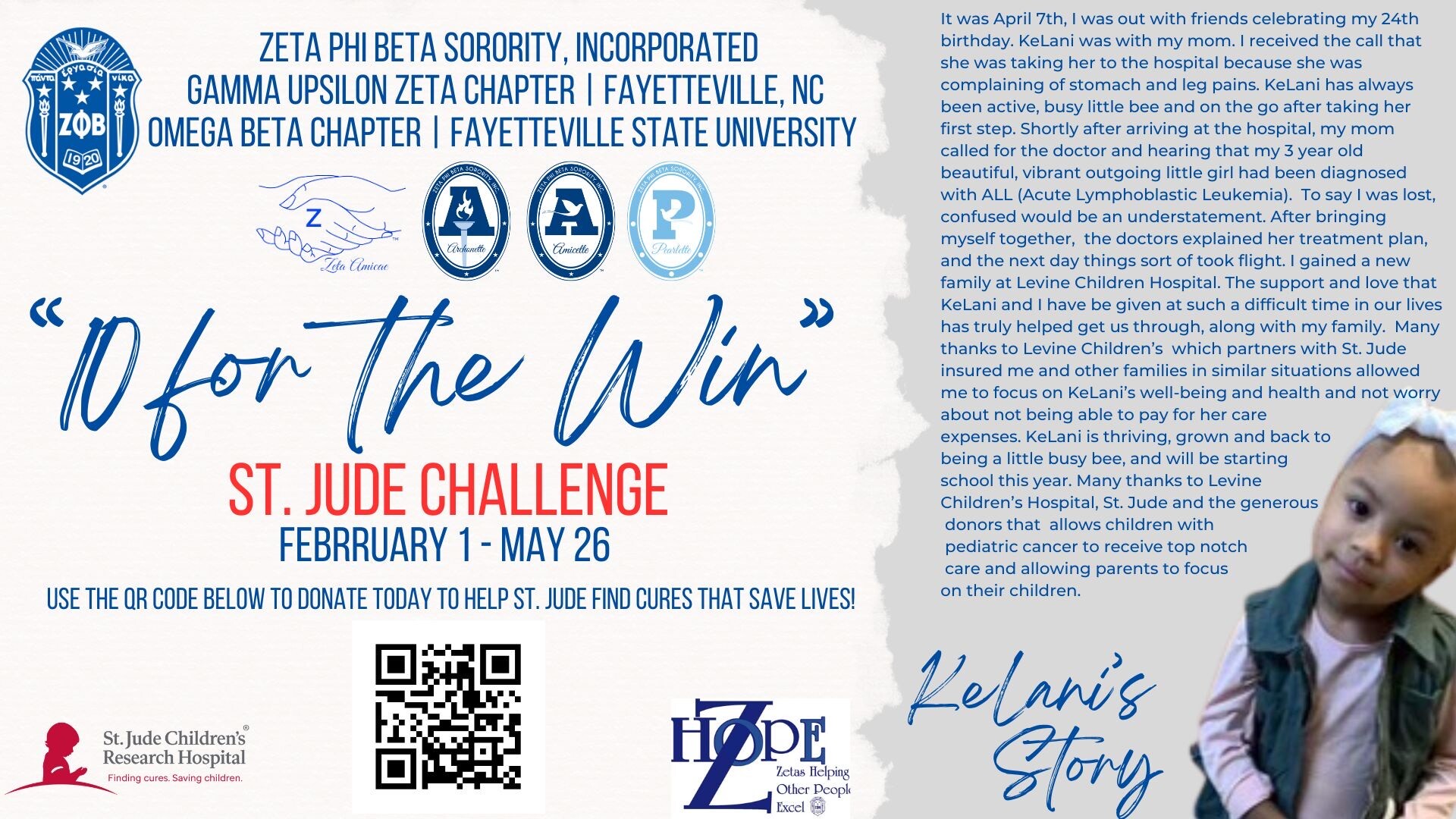 Campaign cover image for Zeta's Hope for St. Jude