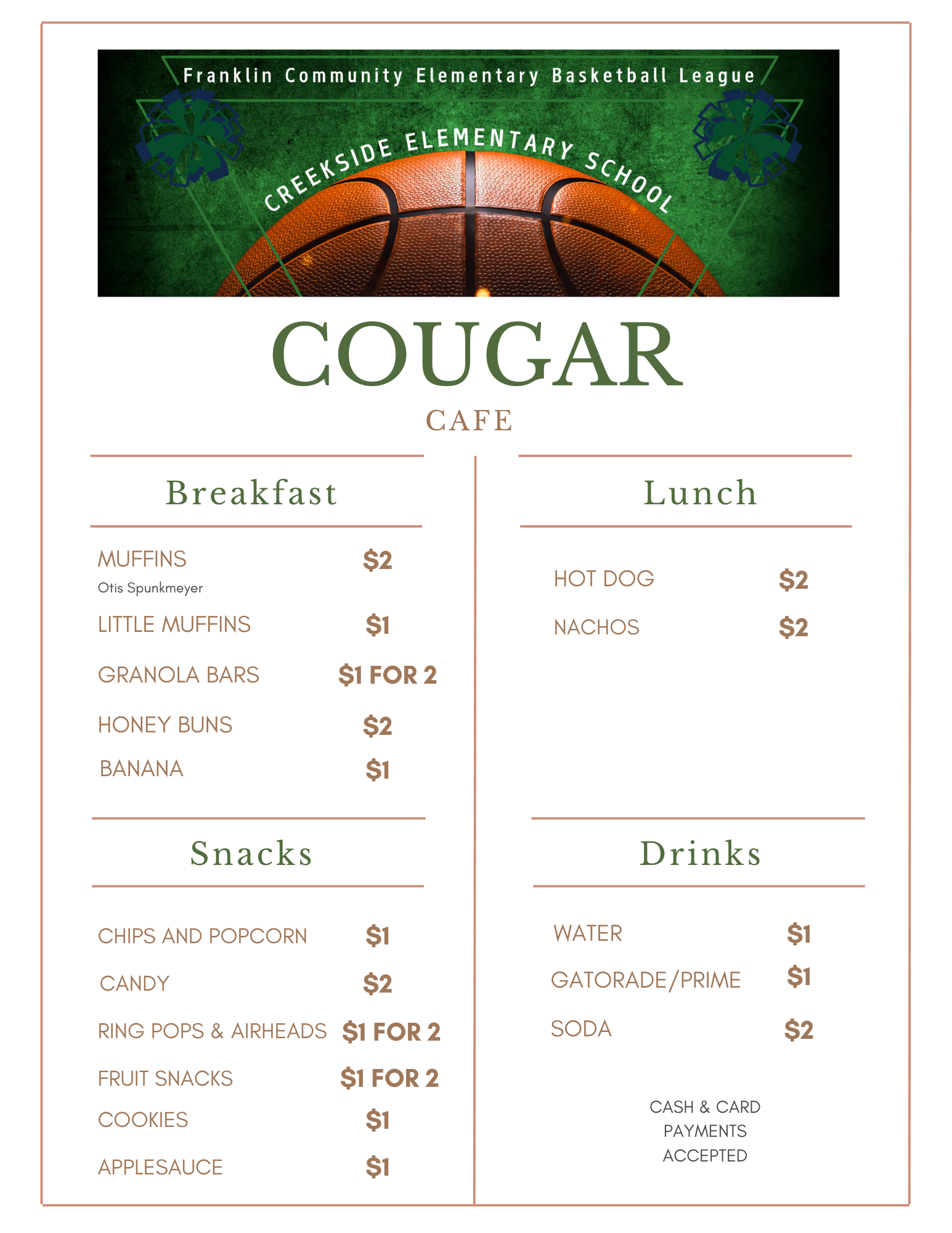 Campaign cover image for Creekside Basketball Concessions