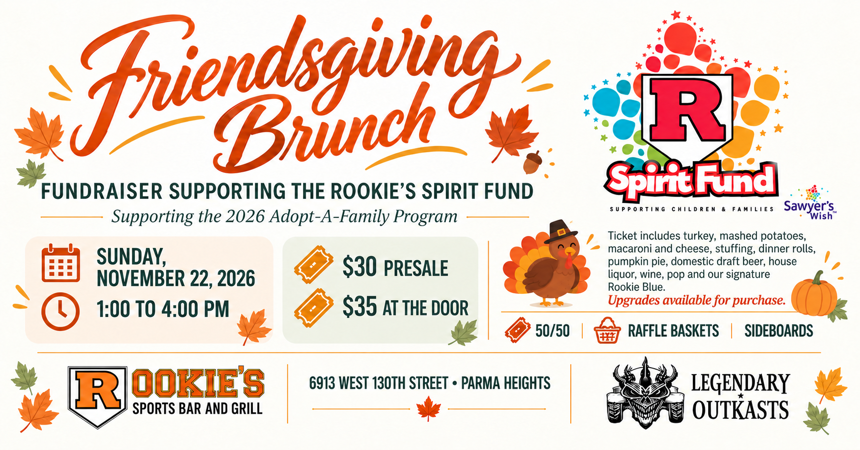 Campaign cover image for Friendsgiving Brunch benefiting the Rookie's Spirit Fund