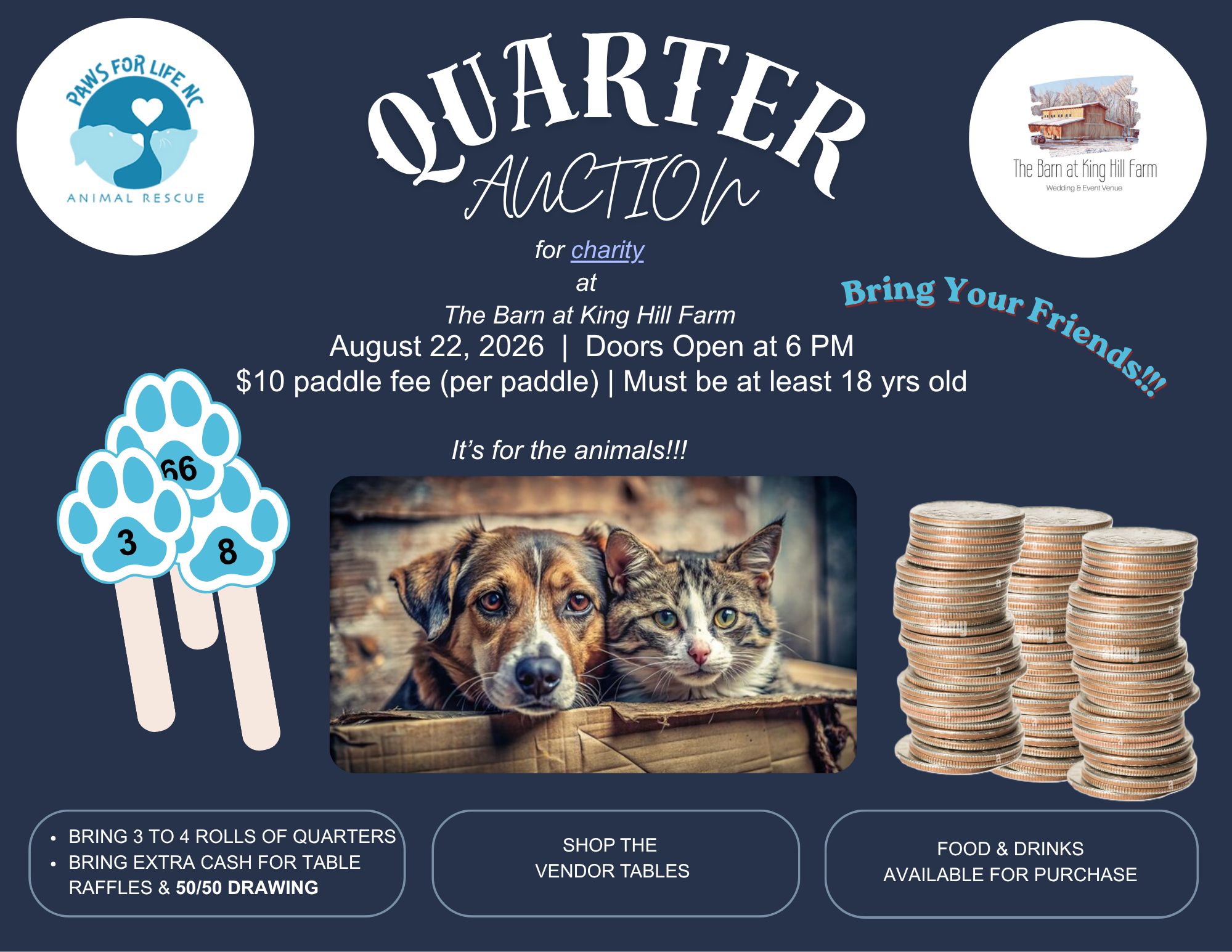 Campaign cover image for Paddles for Paws Quarter Auction