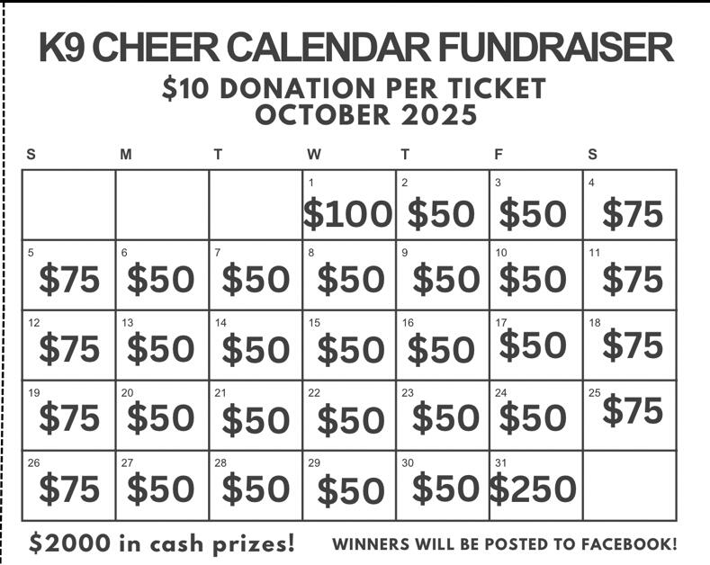 Campaign cover image for 2025 K9 CHEER CALENDAR FUNDRAISER