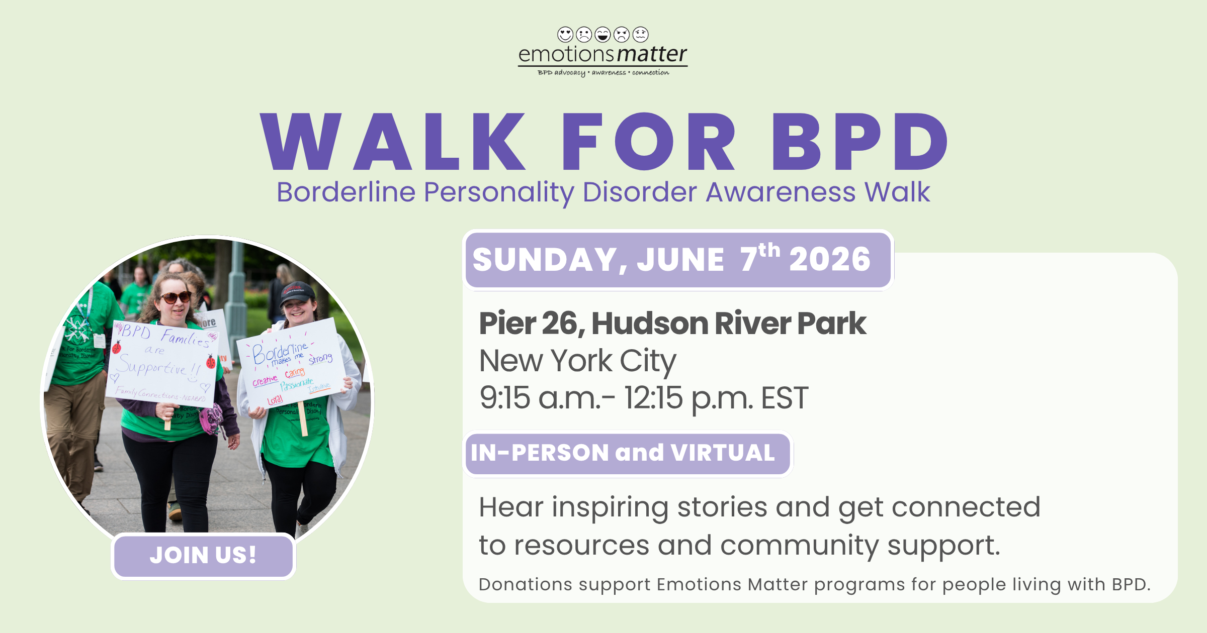 Campaign cover image for Walk for Borderline Personality Disorder 2026