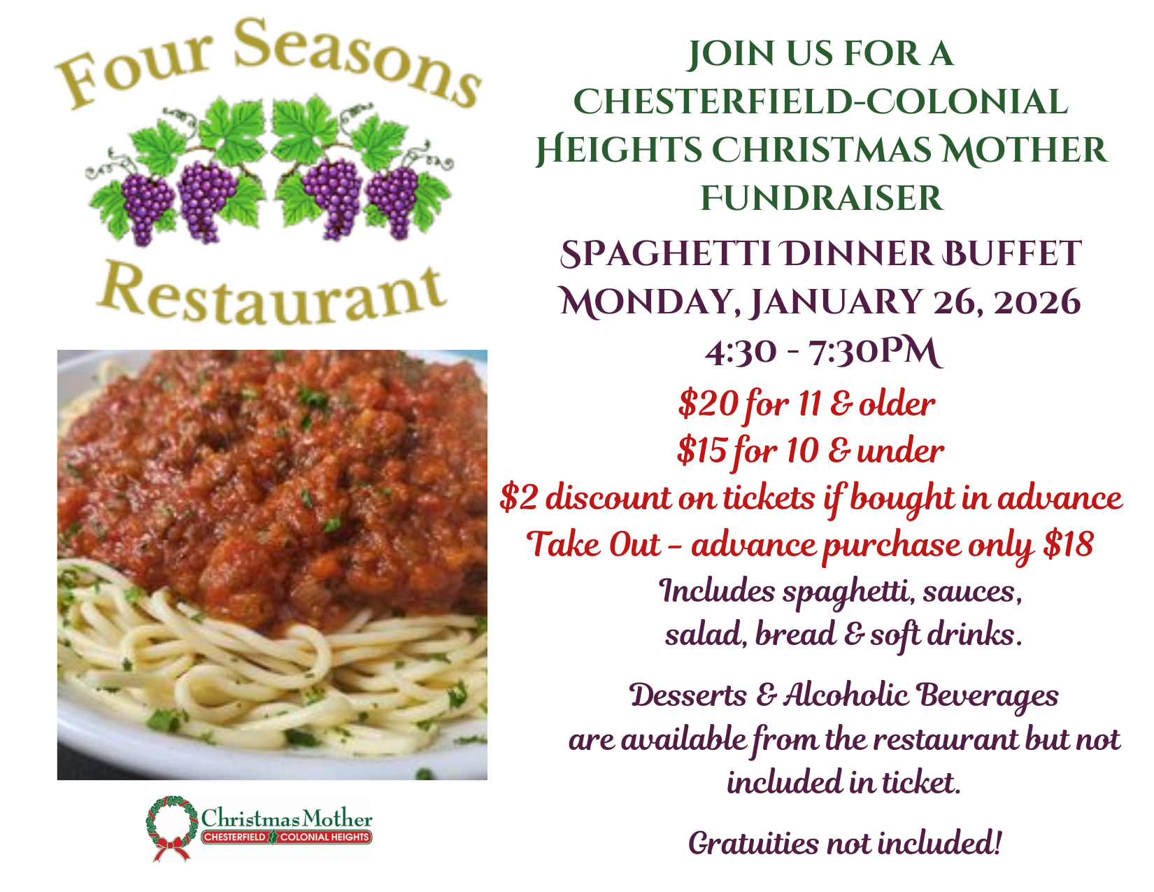 Campaign cover image for Four Seasons Spaghetti Dinner