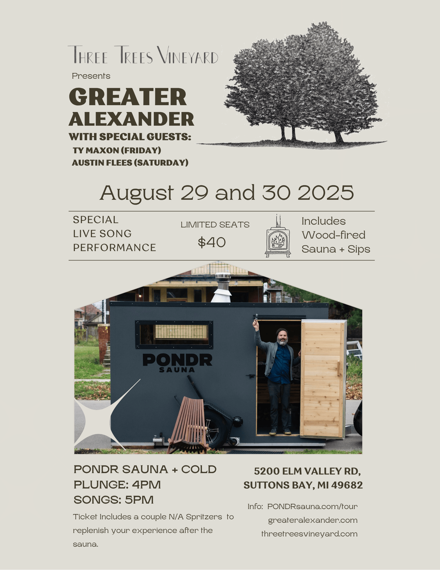 Campaign cover image for Three Trees Vineyard Presents Greater Alexander