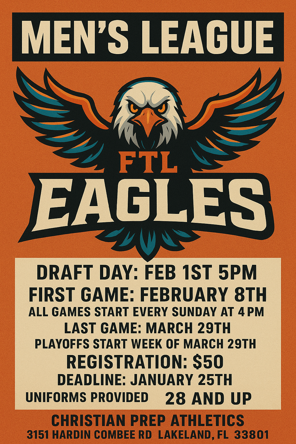 Campaign cover image for FTL Eagles Men's League Registration