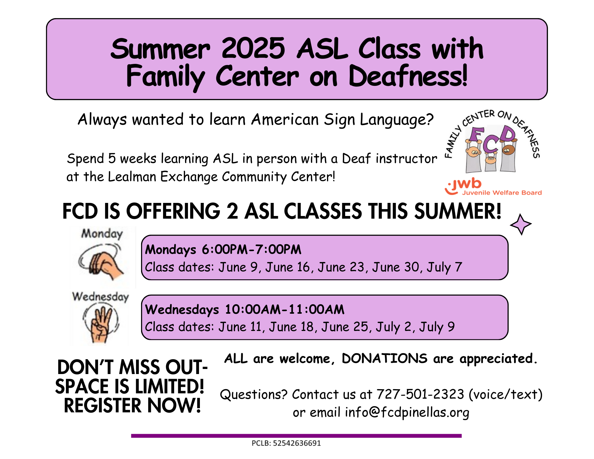 Campaign cover image for Summer 2025 ASL Class
