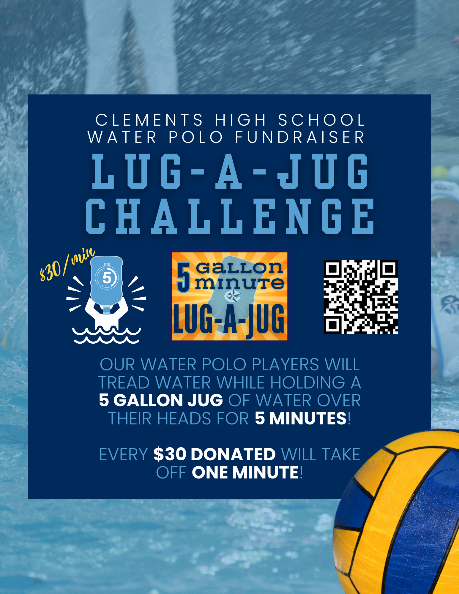 Campaign cover image for Clements Lug-A-Jug Water Polo Fundraiser