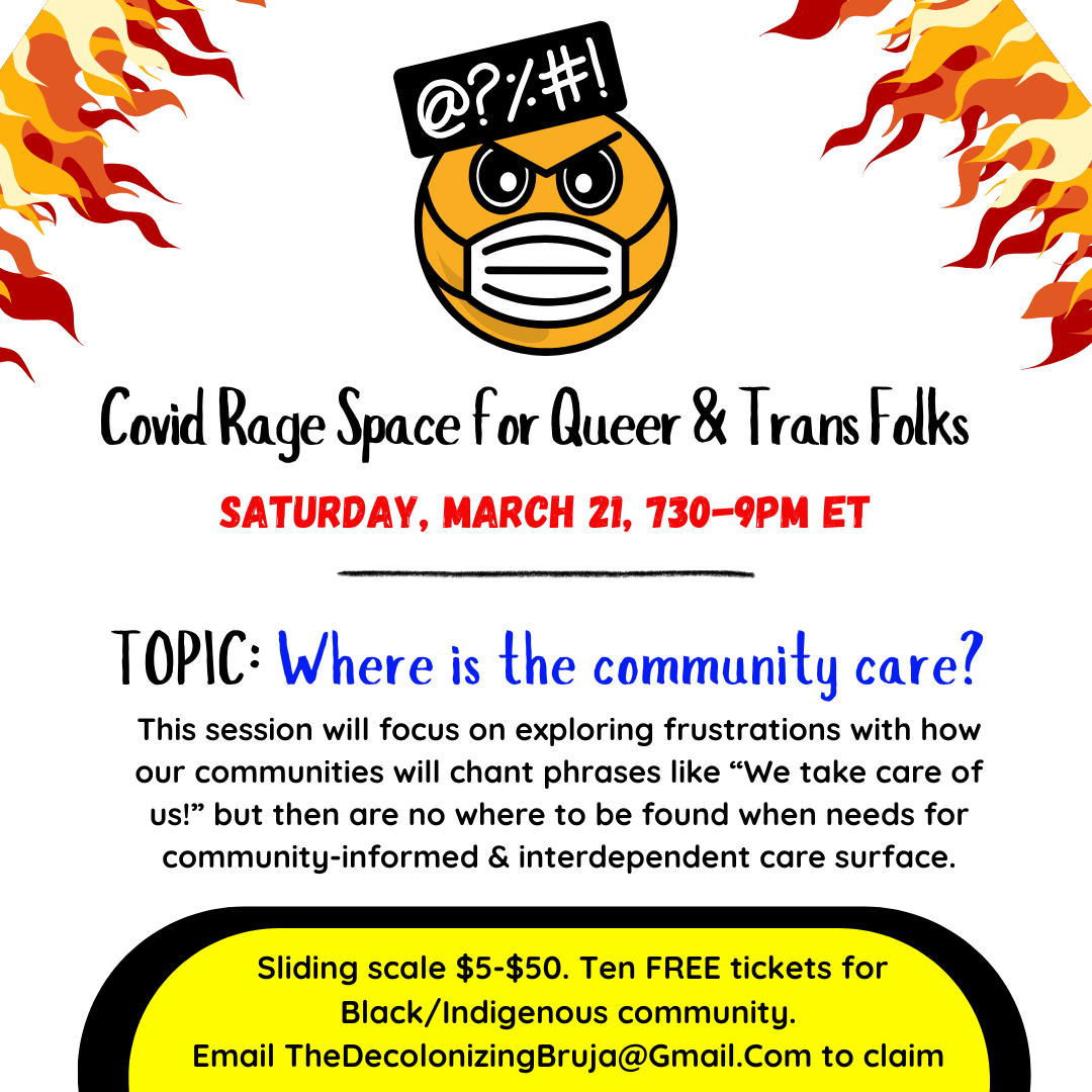 Campaign cover image for March Covid Rage Space for Queer & Trans Folks