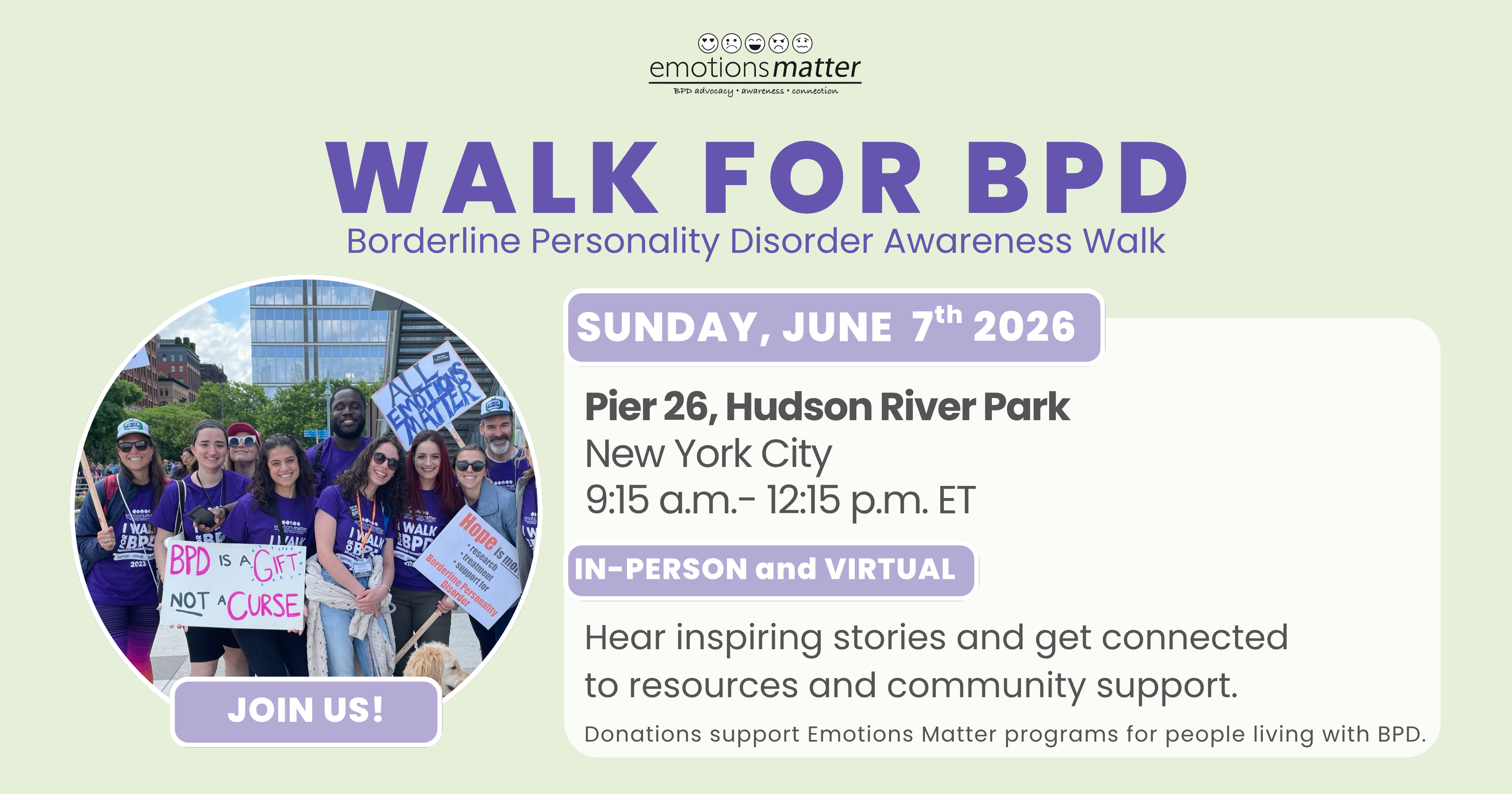 Campaign cover image for Walk for Borderline Personality Disorder 2026