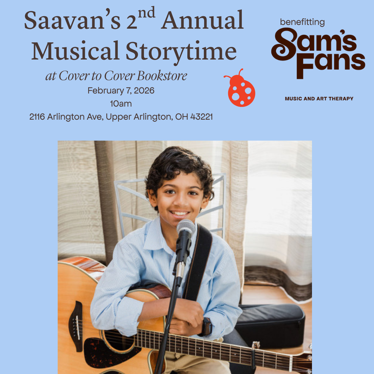 Campaign cover image for Saavan's 2nd Annual Musical Storytime at Cover to Cover