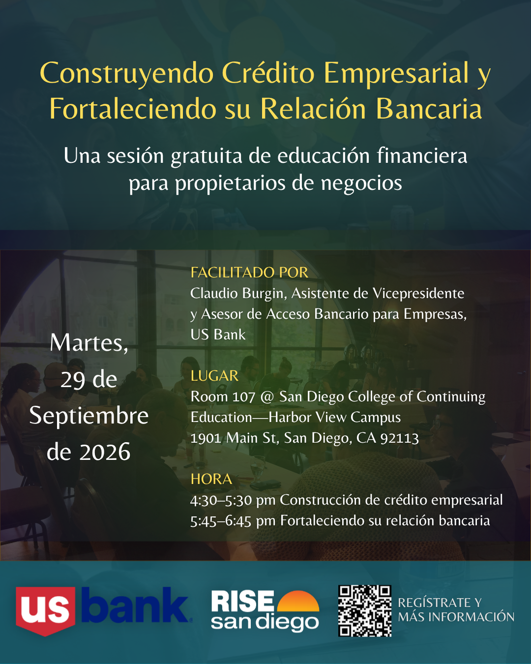 Campaign cover image for RISE-US Bank Financial Education Sessions (Spanish): Construyendo Crédito Empresarial y Fortaleciendo su Relación Bancaria