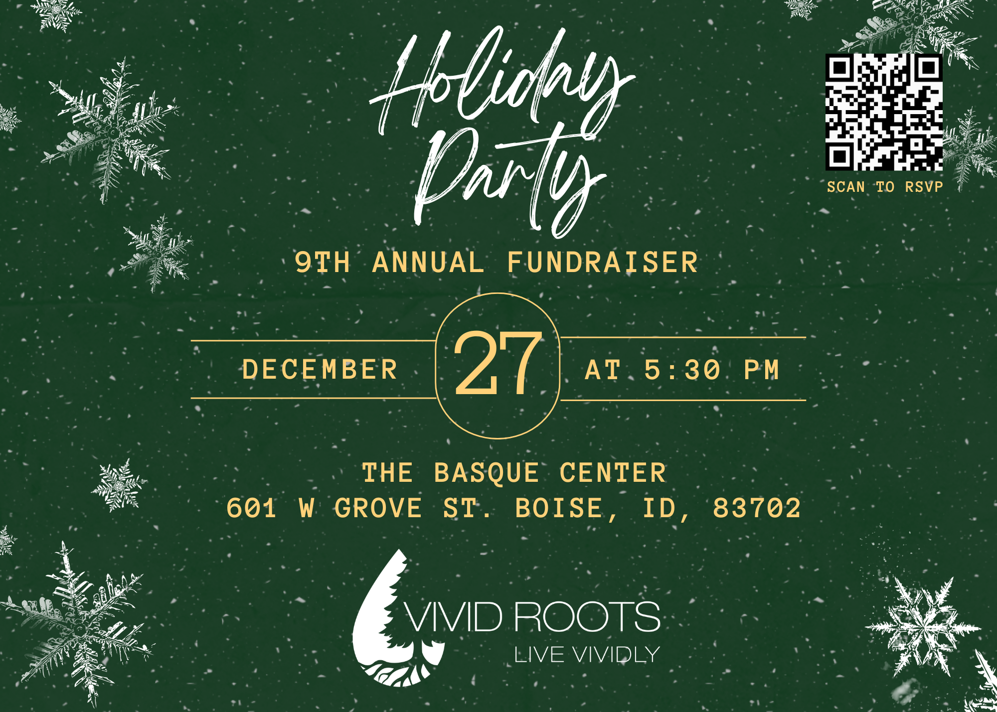 Campaign cover image for Vivid Roots 2025 Holiday Party (POSTPONED UNTIL FURTHER NOTICE)