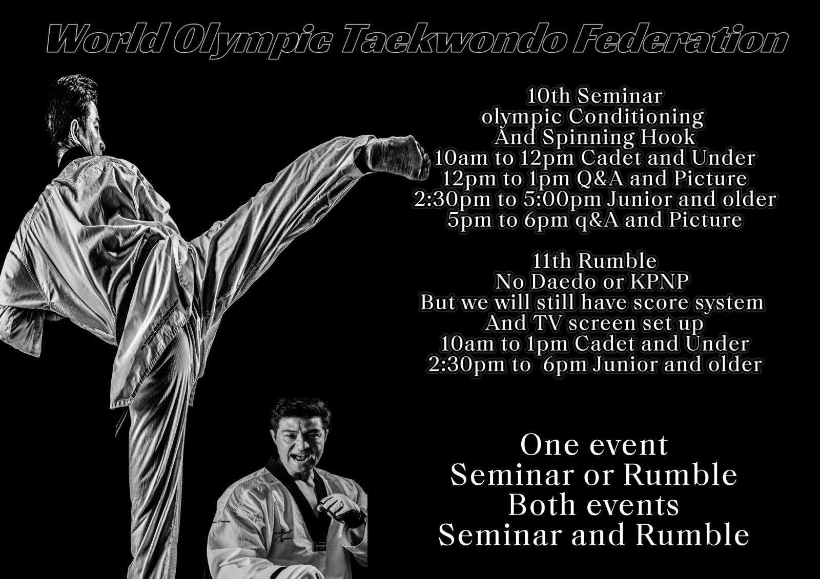 Campaign cover image for GTAA - World Olympic Taekwondo Federation Seminar and Rumble