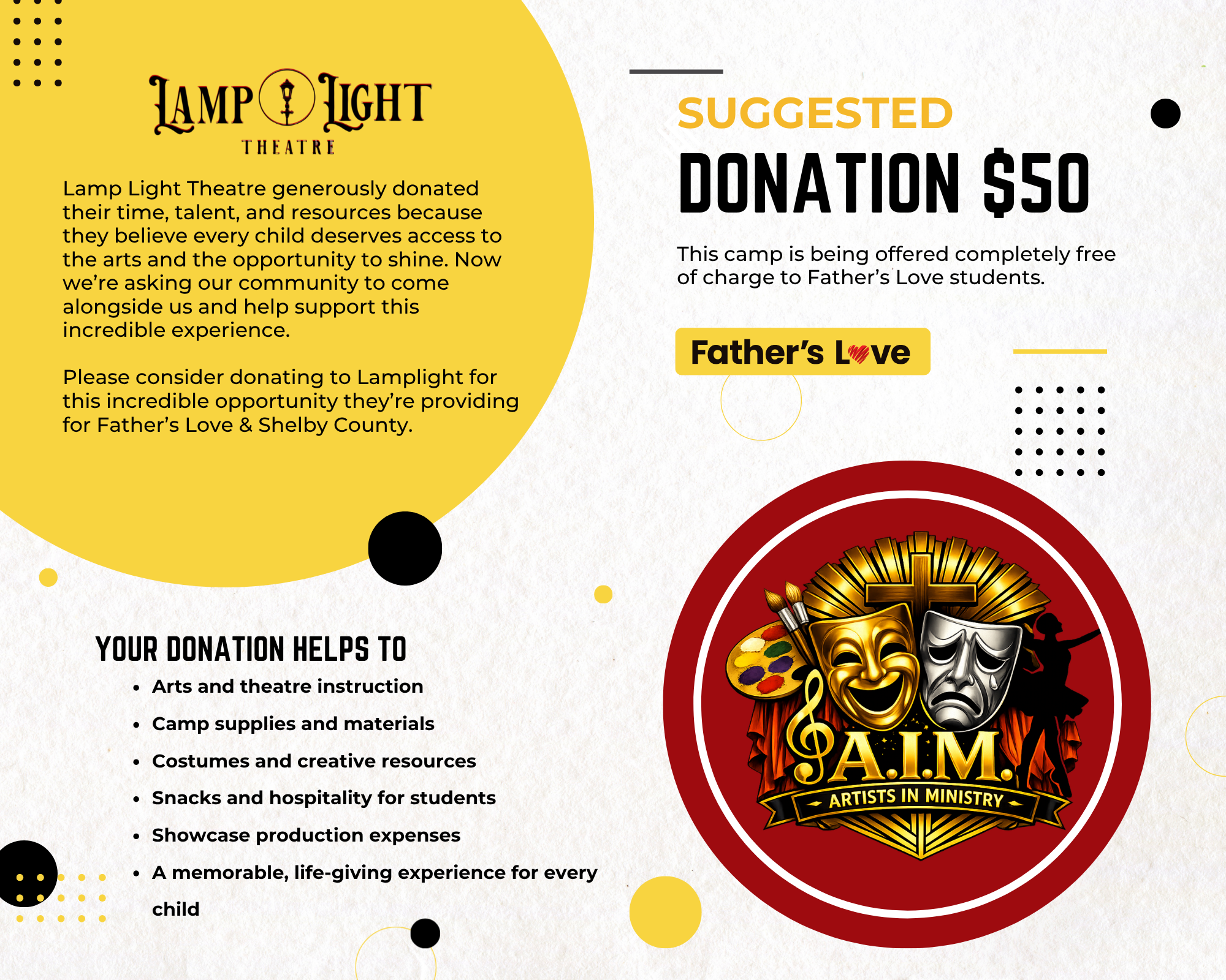 Campaign cover image for Lamplight Theater Camp