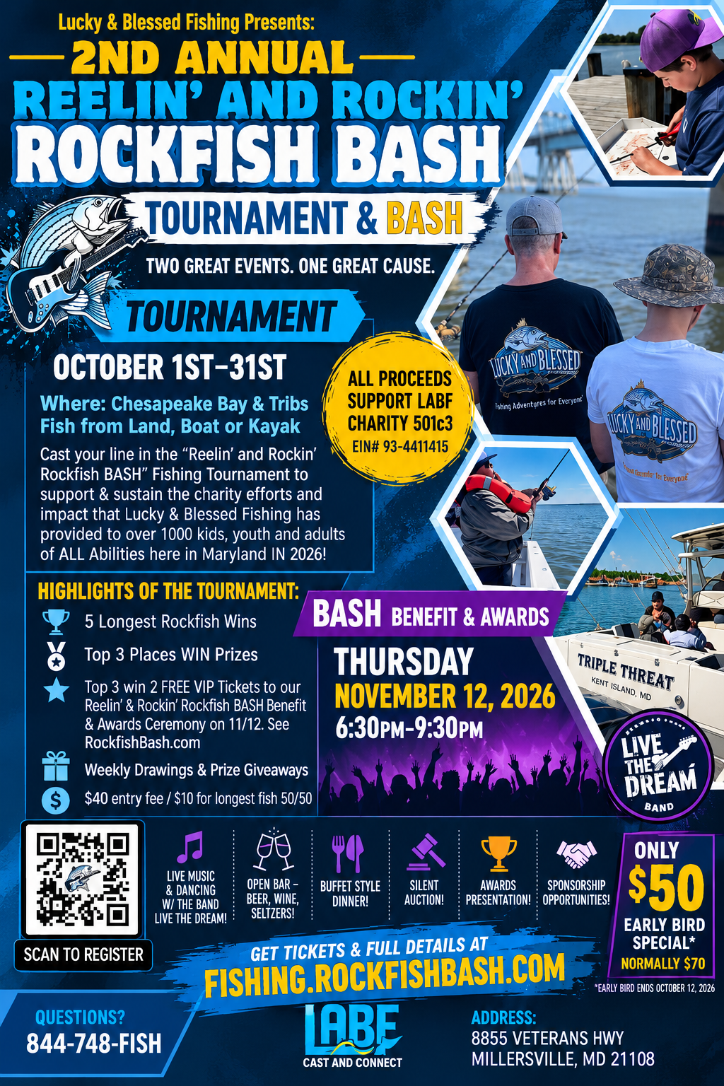 Campaign cover image for 2ND ANNUAL REELIN' & ROCKIN' ROCKFISH TOURNAMENT & BASH