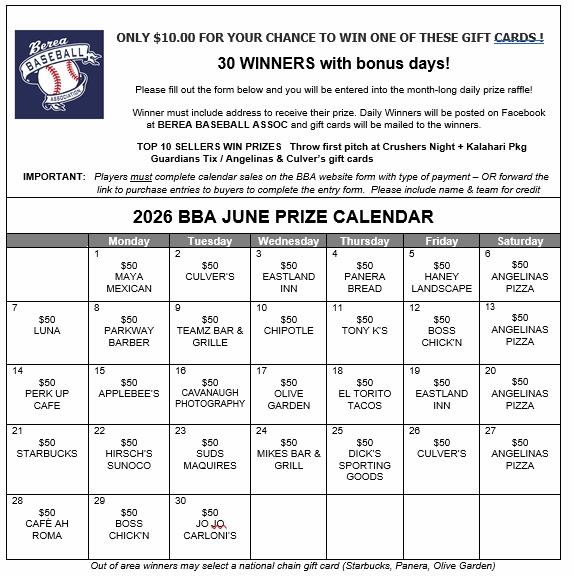 Campaign cover image for BBA 2026 June Calendar Gift Cards