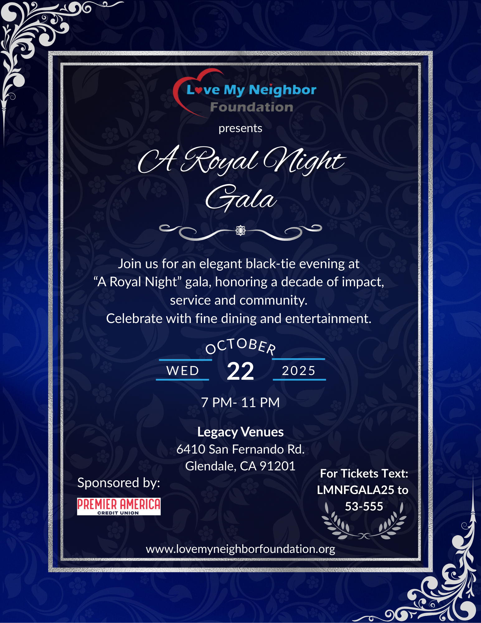 Campaign cover image for Love My Neighbor Foundation - “A Royal Night” Gala
