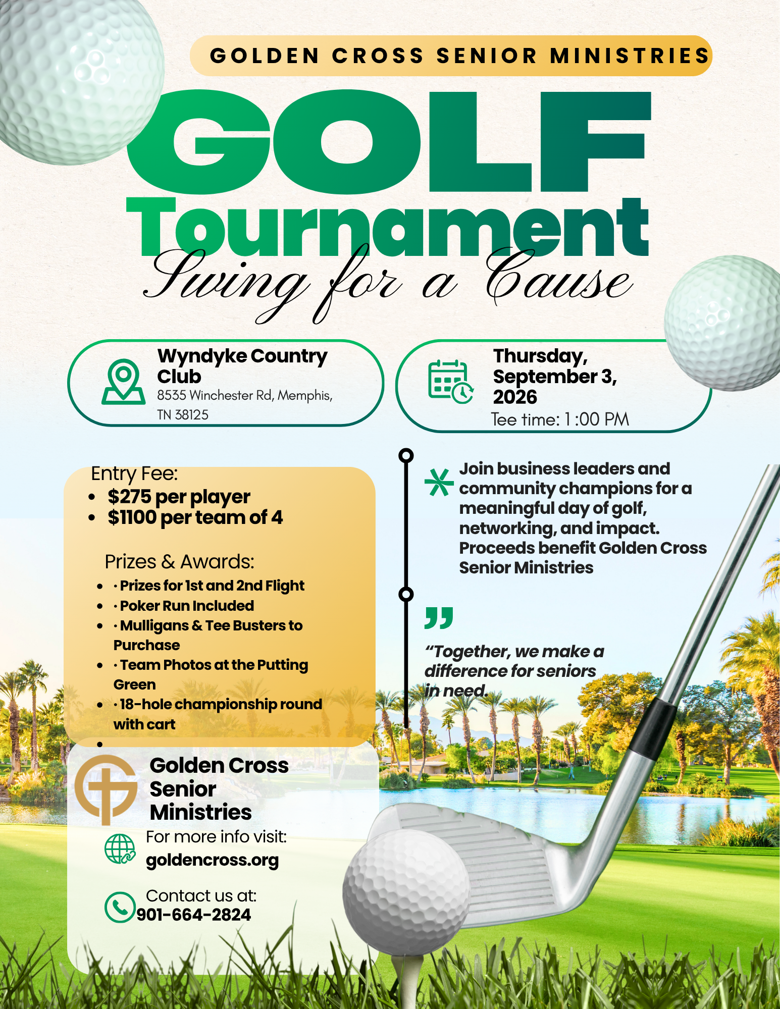 Campaign cover image for 2026 Golden Cross Senior Ministries Golf Tournament