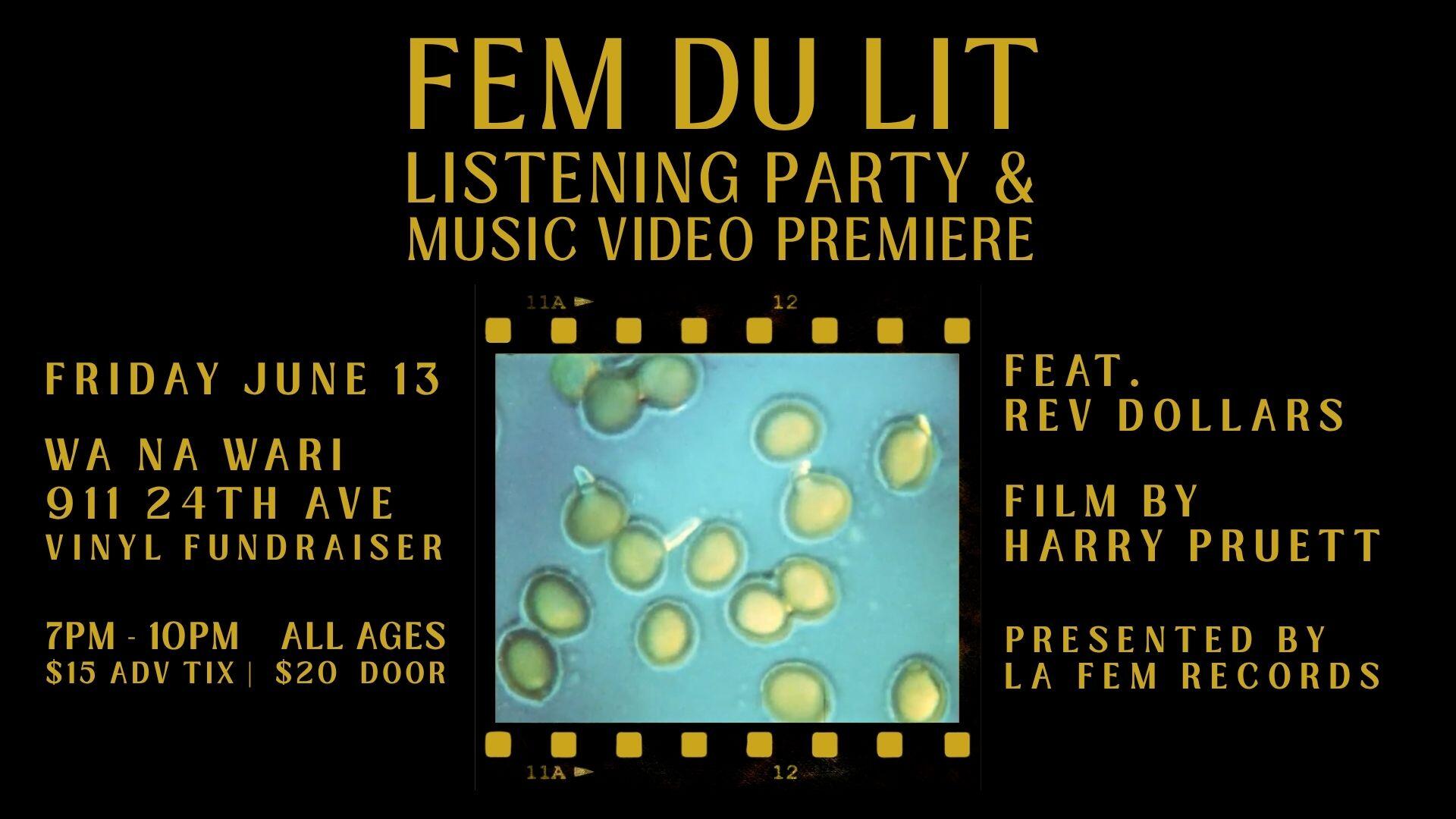 Campaign cover image for FEM du lit Listening Party & Music Video Premiere