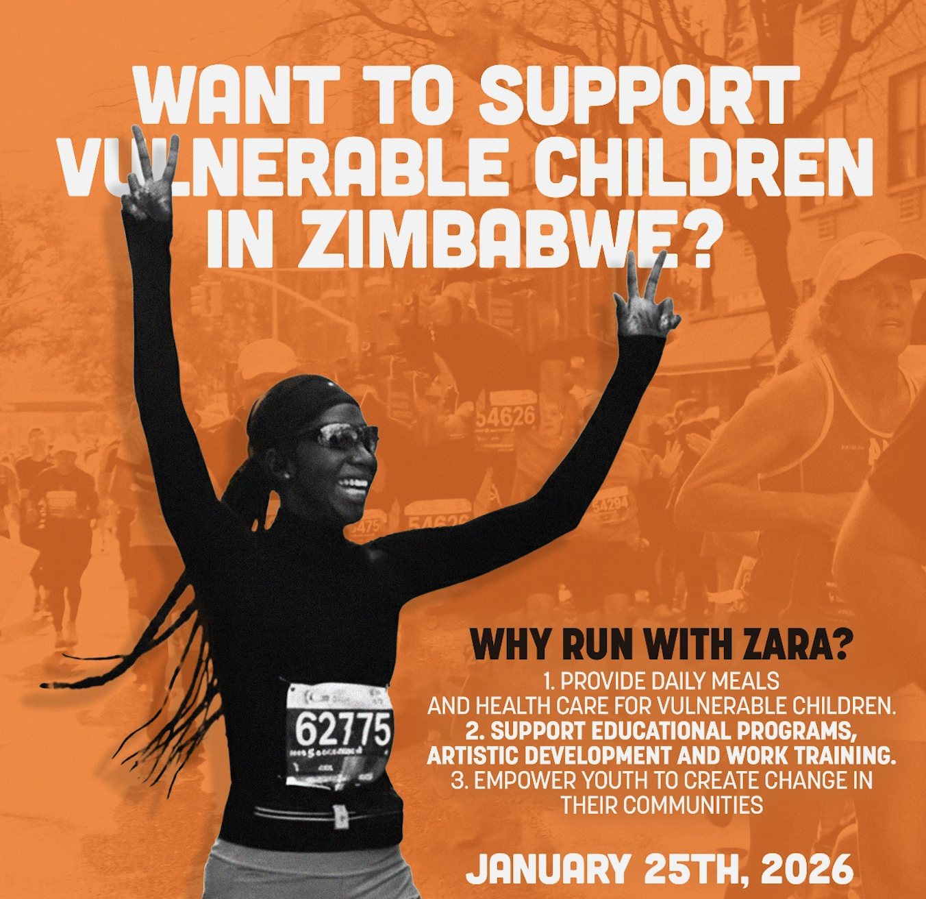 Campaign cover image for Run for Zara’s Kids – Miami Marathon & Half