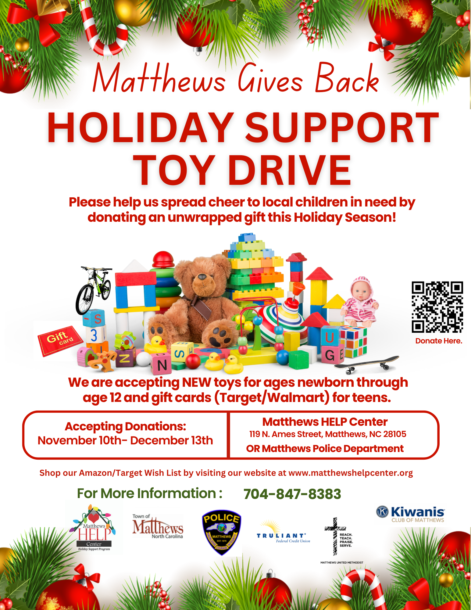 Campaign cover image for HOLIDAY SUPPORT TOY DRIVE 2025