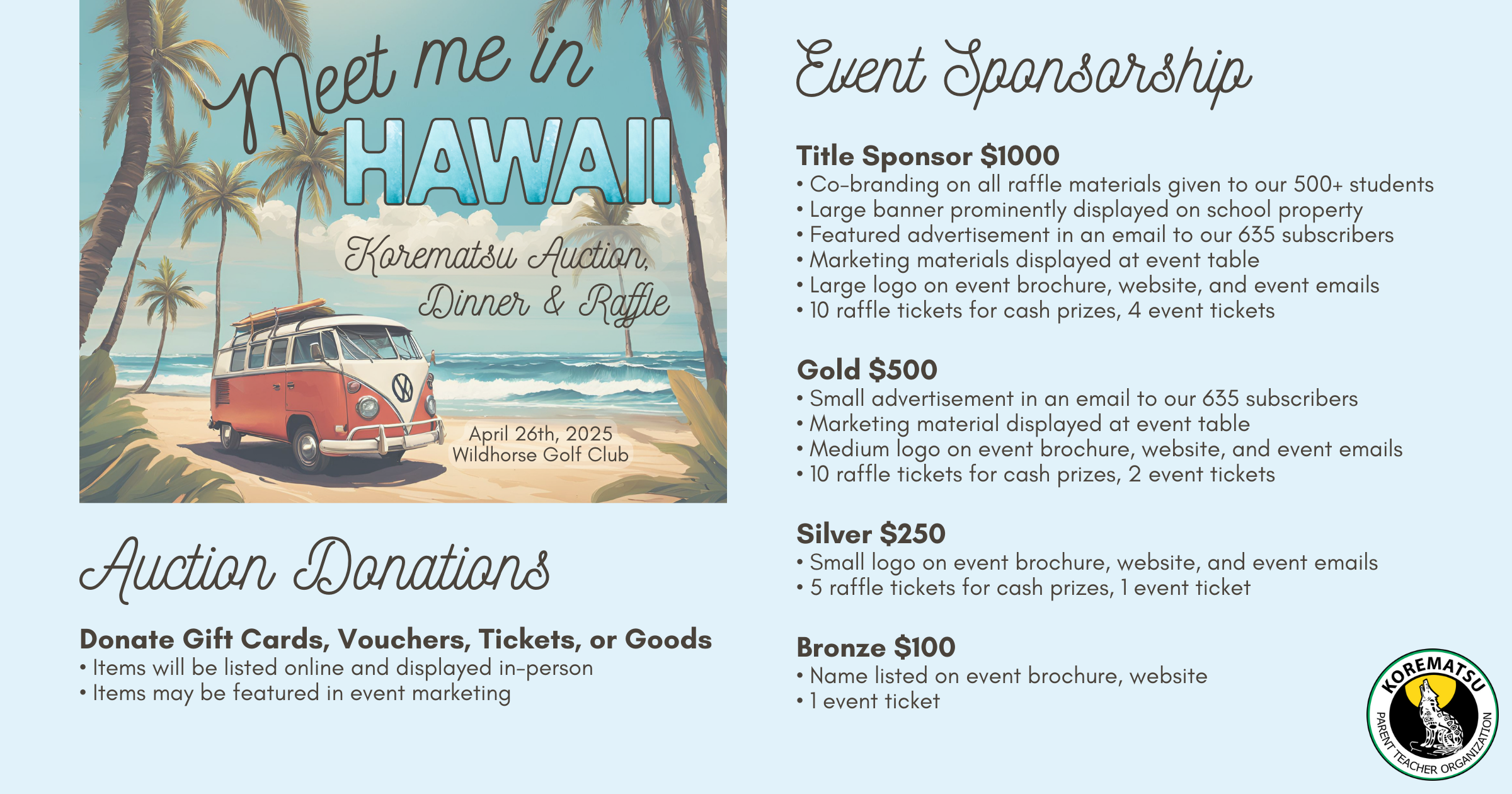 Campaign cover image for KPTO Auction Donation & Sponsorship Form