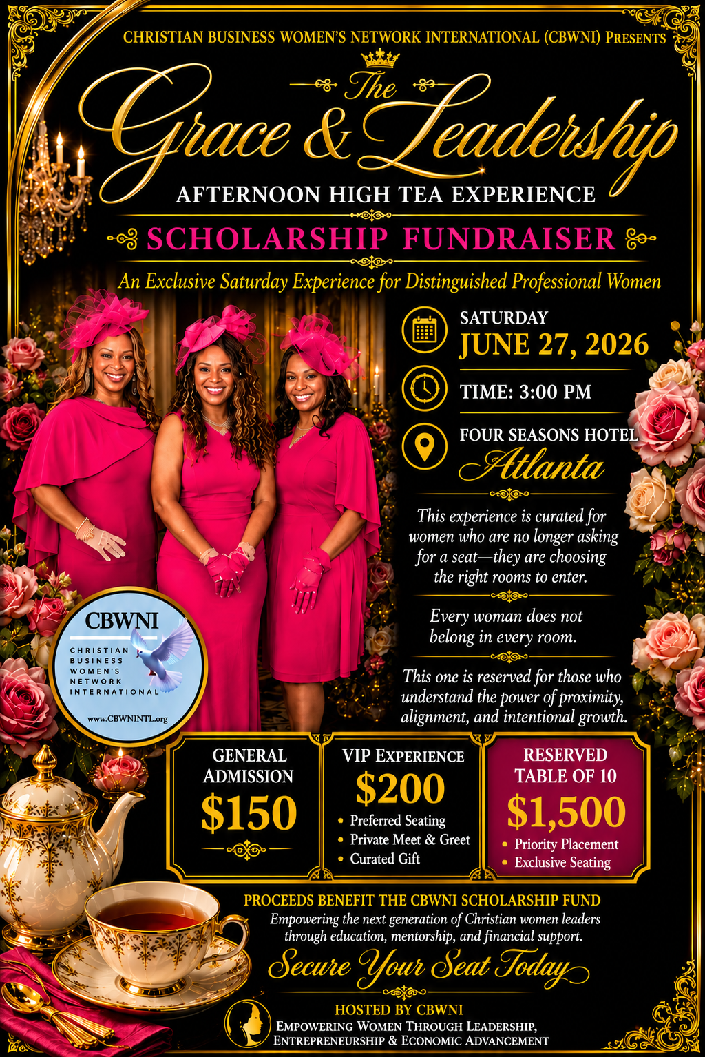 Campaign cover image for CBWNI Grace & Leadership  Honoree Afternoon High Tea