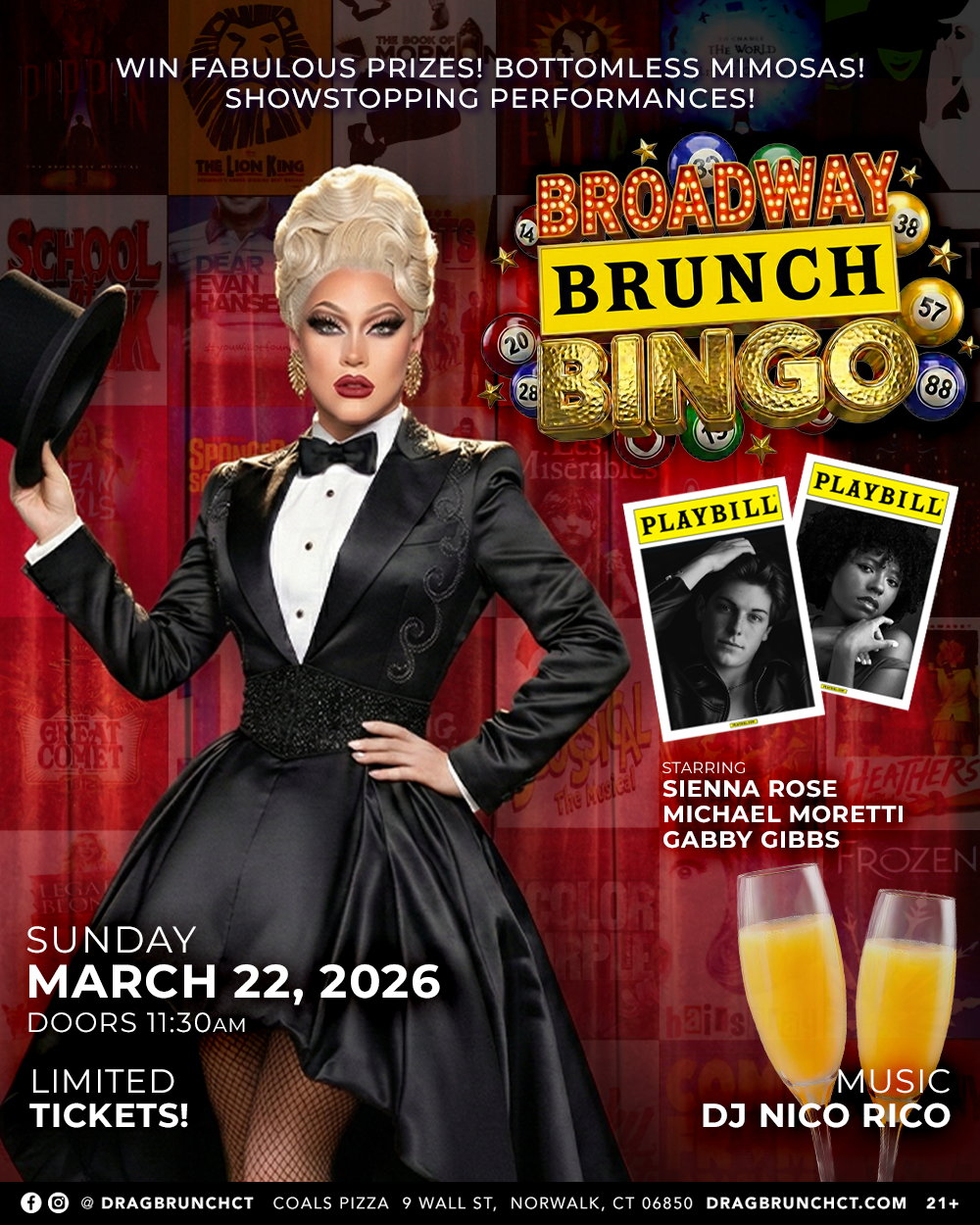 Campaign cover image for Drag Brunch CT : BROADWAY BINGO BRUNCH! (11:30AM - SUN MAR 22, 2026)