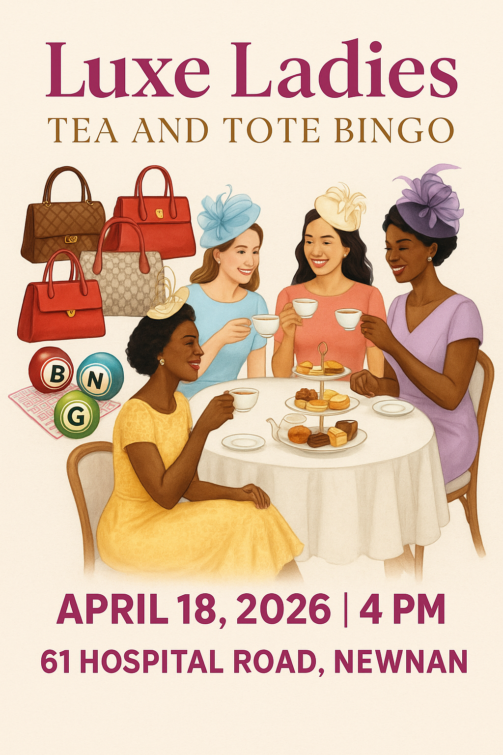 Campaign cover image for Luxe Ladies Tea and Tote Bingo