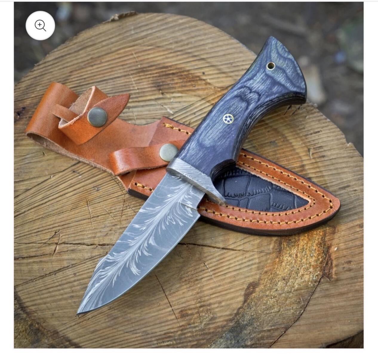 Campaign cover image for SOKY PATRIOTS INC. RAFFLE, CHARITABLE GAMING LICENSE #EXE0002904 for Georgian Blades The Audie Hunter - Handcrafted Knife with Feather Damascus Blade