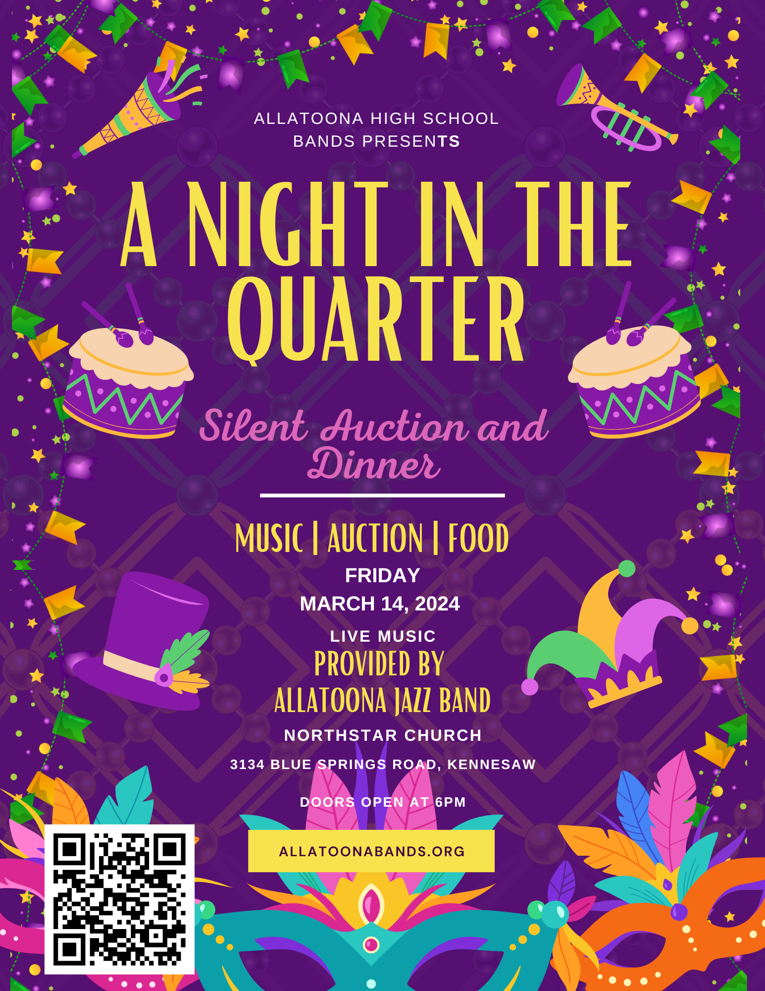 Campaign cover image for Allatoona High School Bands - A Night in the Quarter
