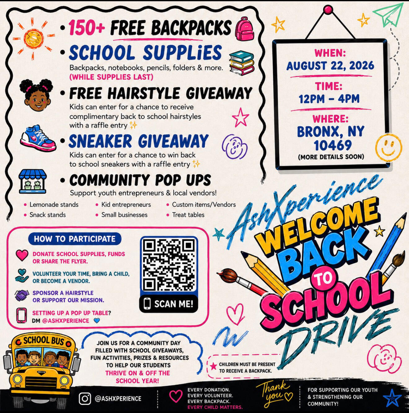 Campaign cover image for AshXperience Back to School Drive 2026