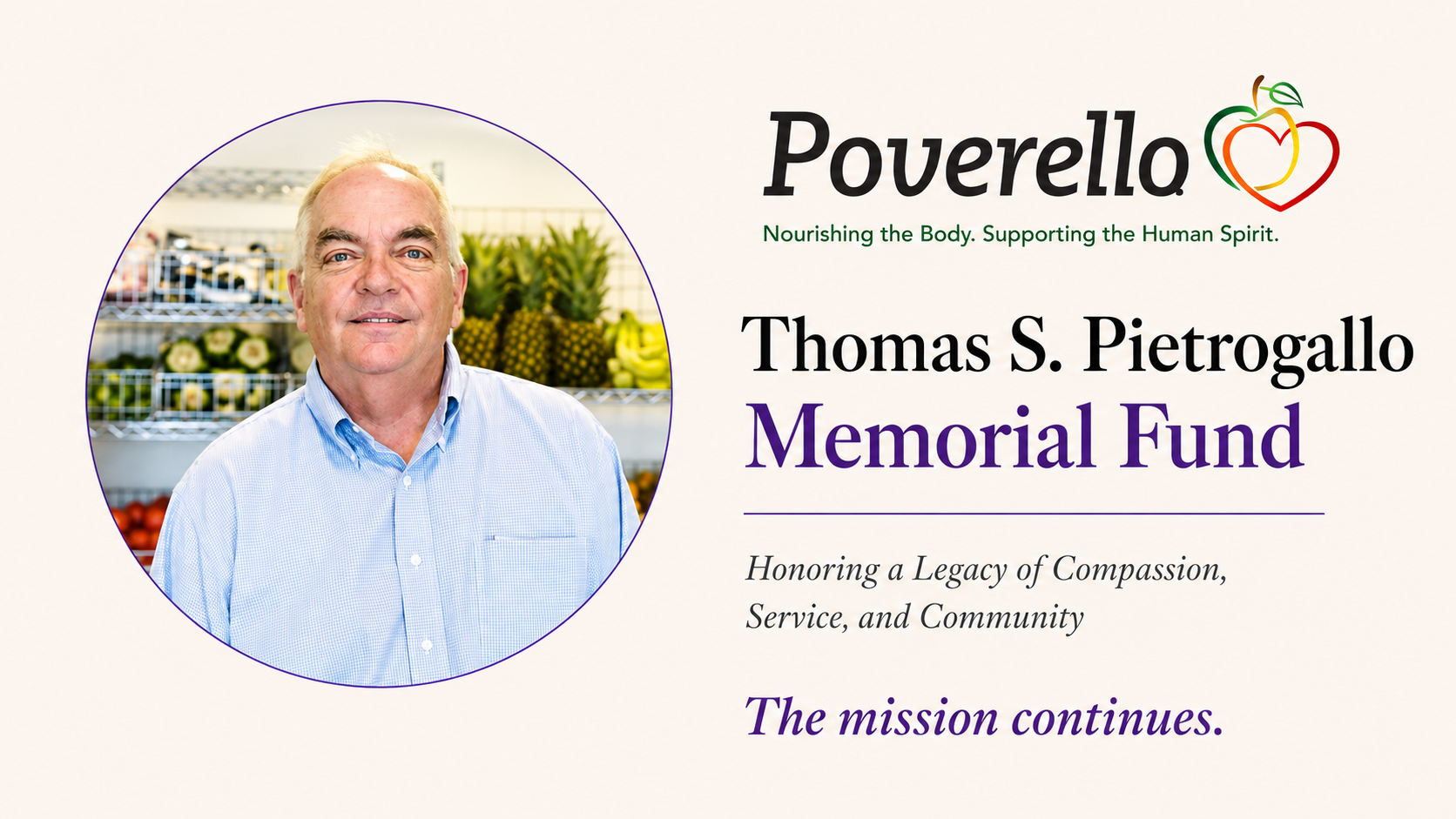 Campaign cover image for Thomas S. Pietrogallo Memorial Fund — Benefiting The Poverello Center