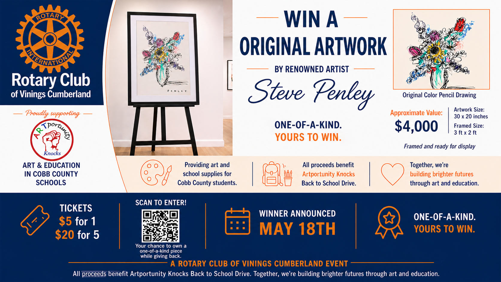 Campaign cover image for Raffle for an Original Penley Floral Sketch - Just in Time for Mother's Day!